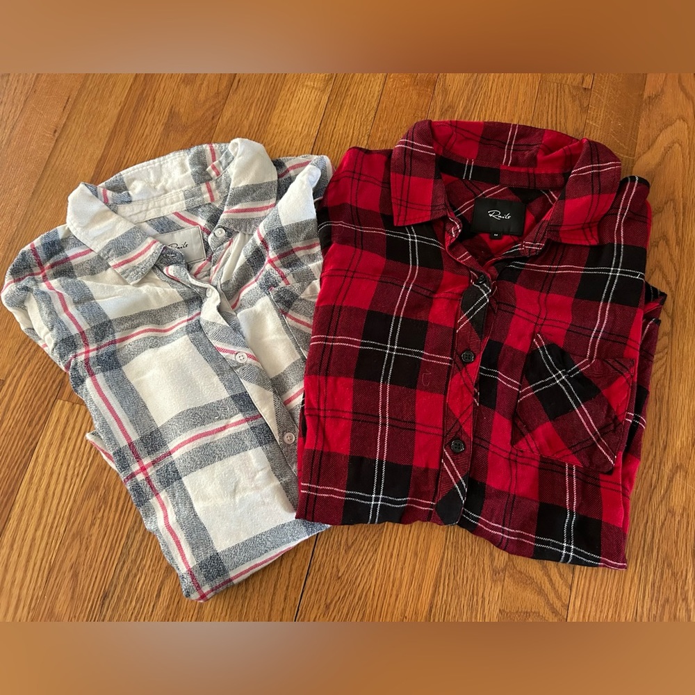 Two Like New Rails Button Up Plaid Tops - Celeb F… - image 1